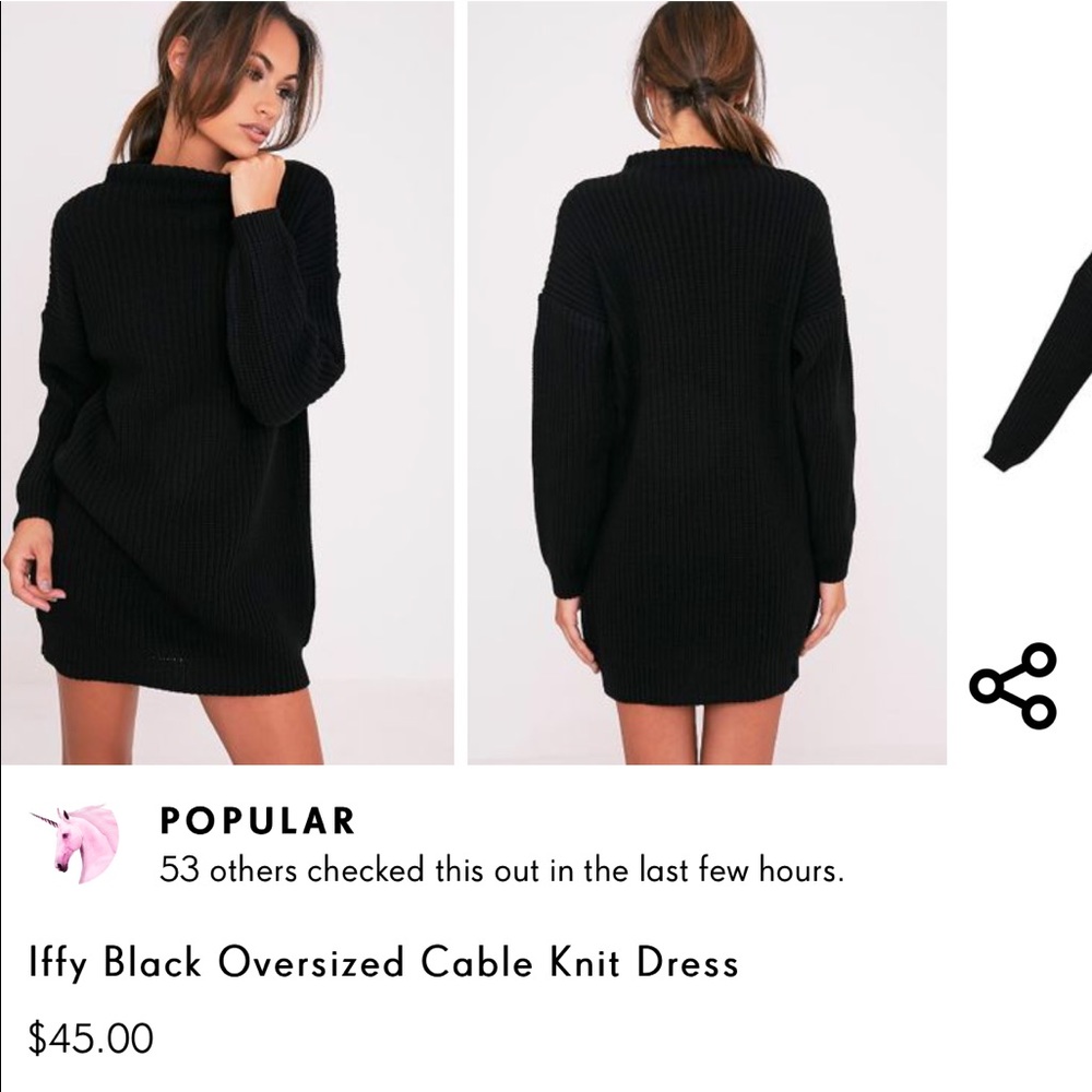 PLT stone cable knit jumper dress